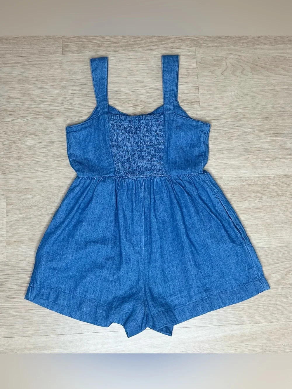 Old Navy Blue Denim Girls' Romper with Button Front
